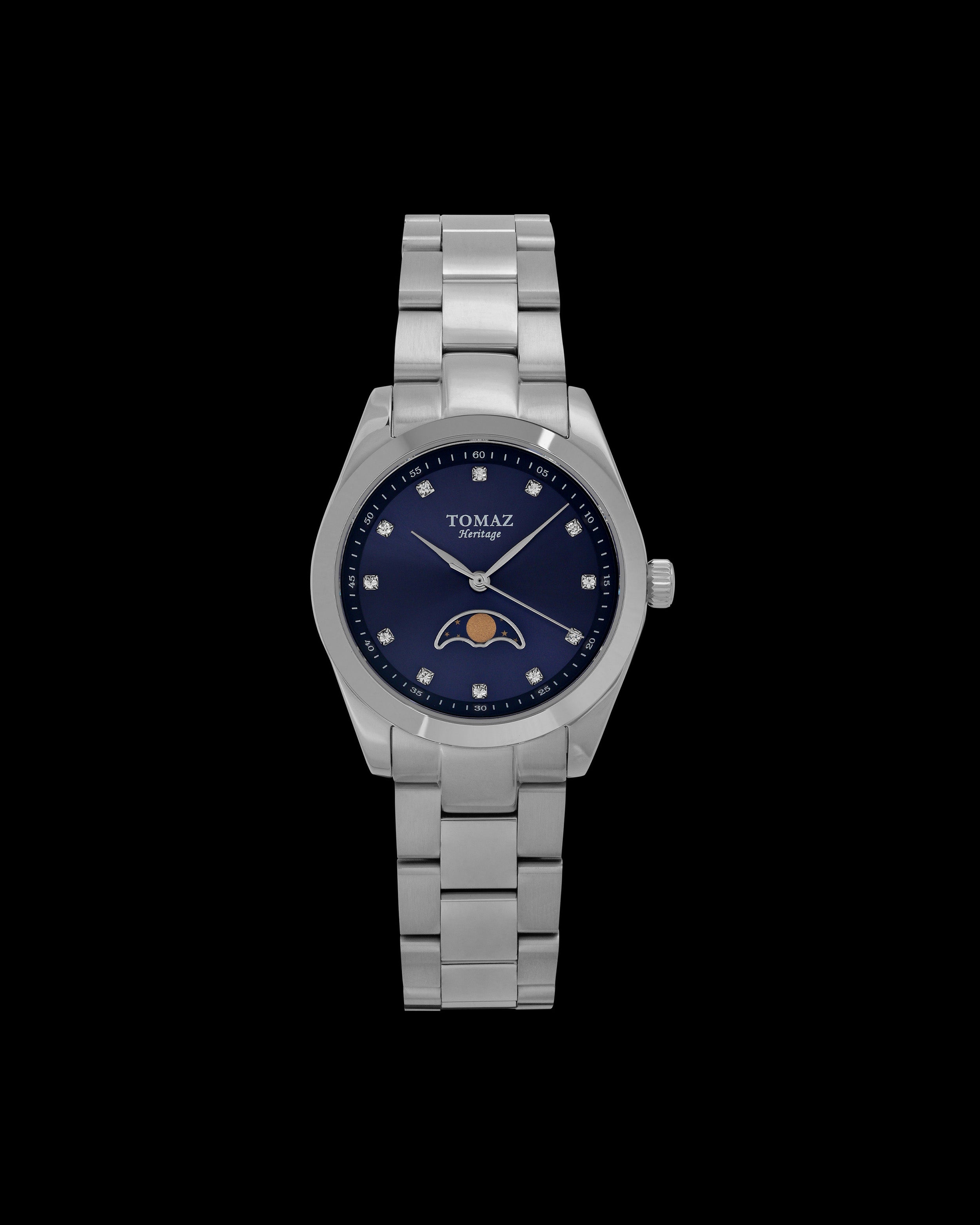 Tomaz G10L-CD4 Moon Phase (Silver/Dark Blue) with Silver Stainless Steel