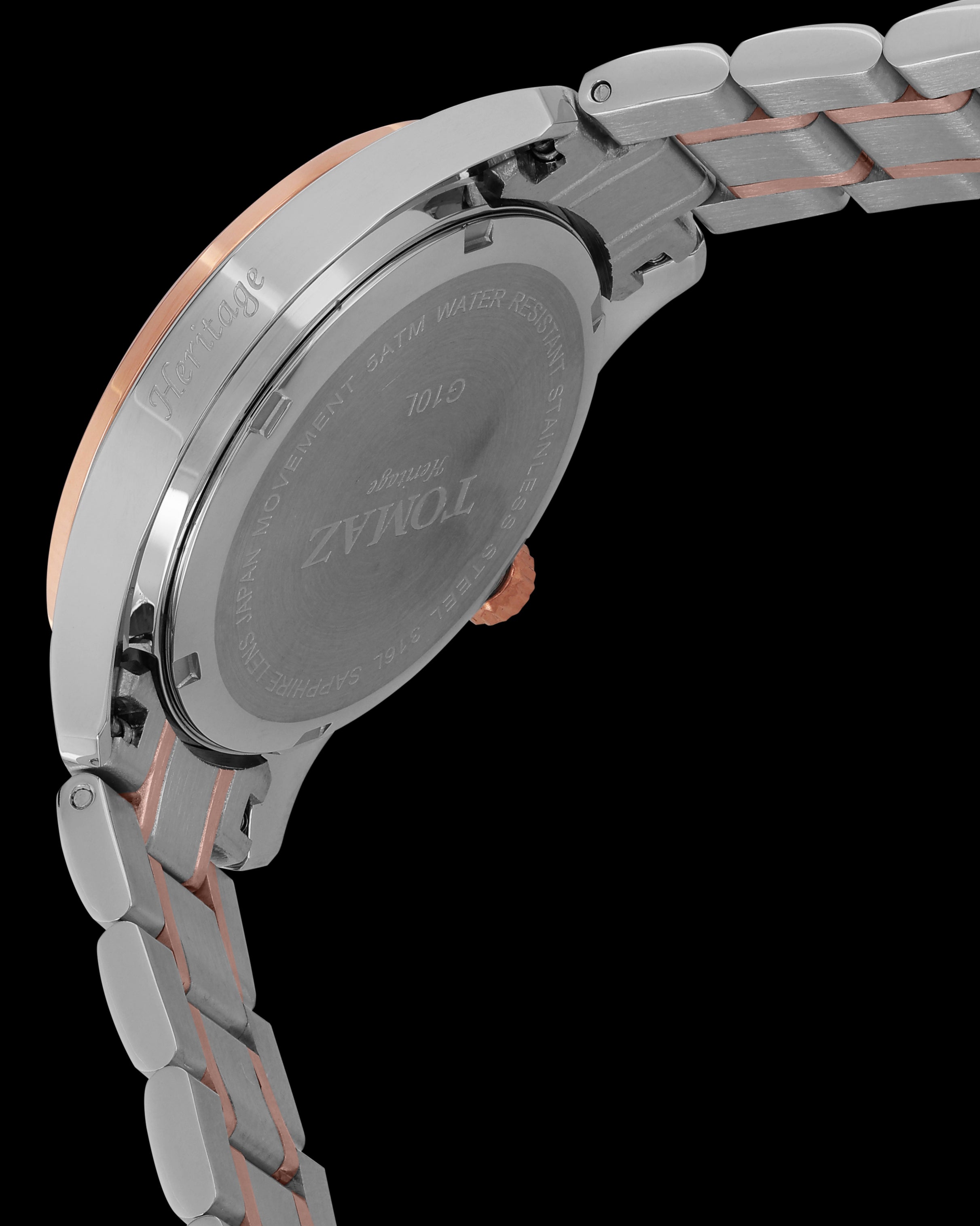 Tomaz G10L-CD5 Fasa Bulan (Perak/Rosegold) dengan Keluli Tahan Karat Perak/Rosegold