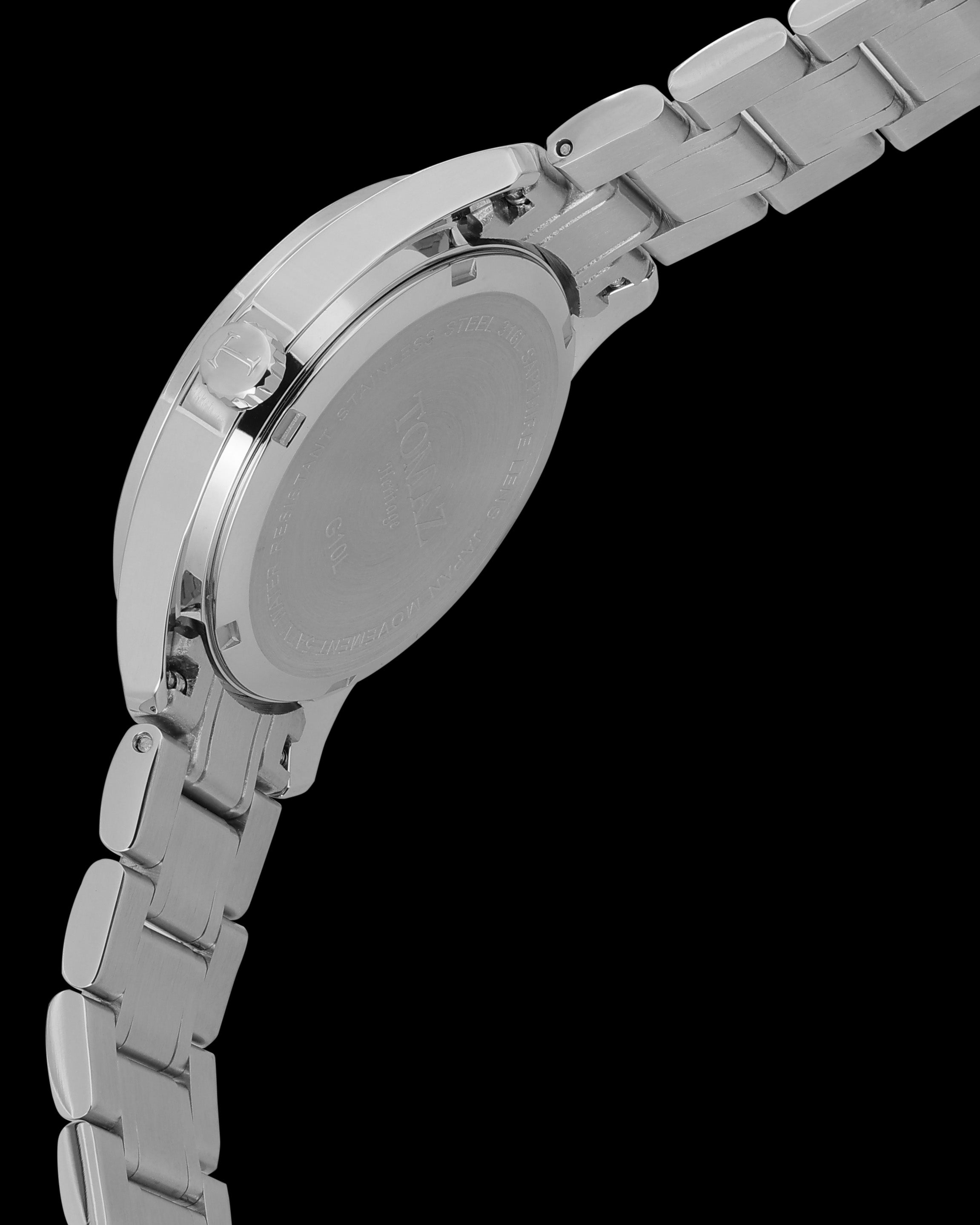 Tomaz G10L-DD1 Moon Phase (Silver/White) with Crystal and Silver Stainless Steel