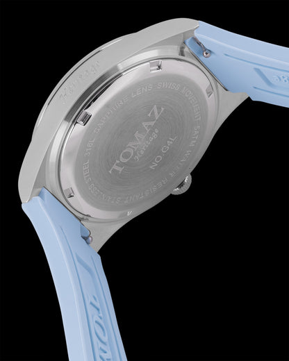 Tomaz G4L-D14 (Silver/Blue) with Blue Rubber Leather Strap