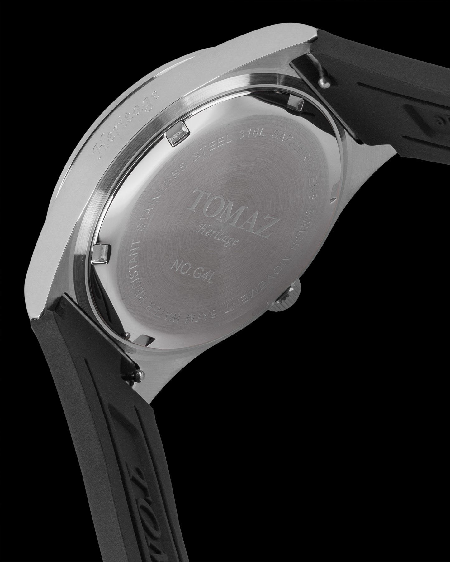 Tomaz G4L-D22 (Silver/Black) with Black Rubber Leather Strap