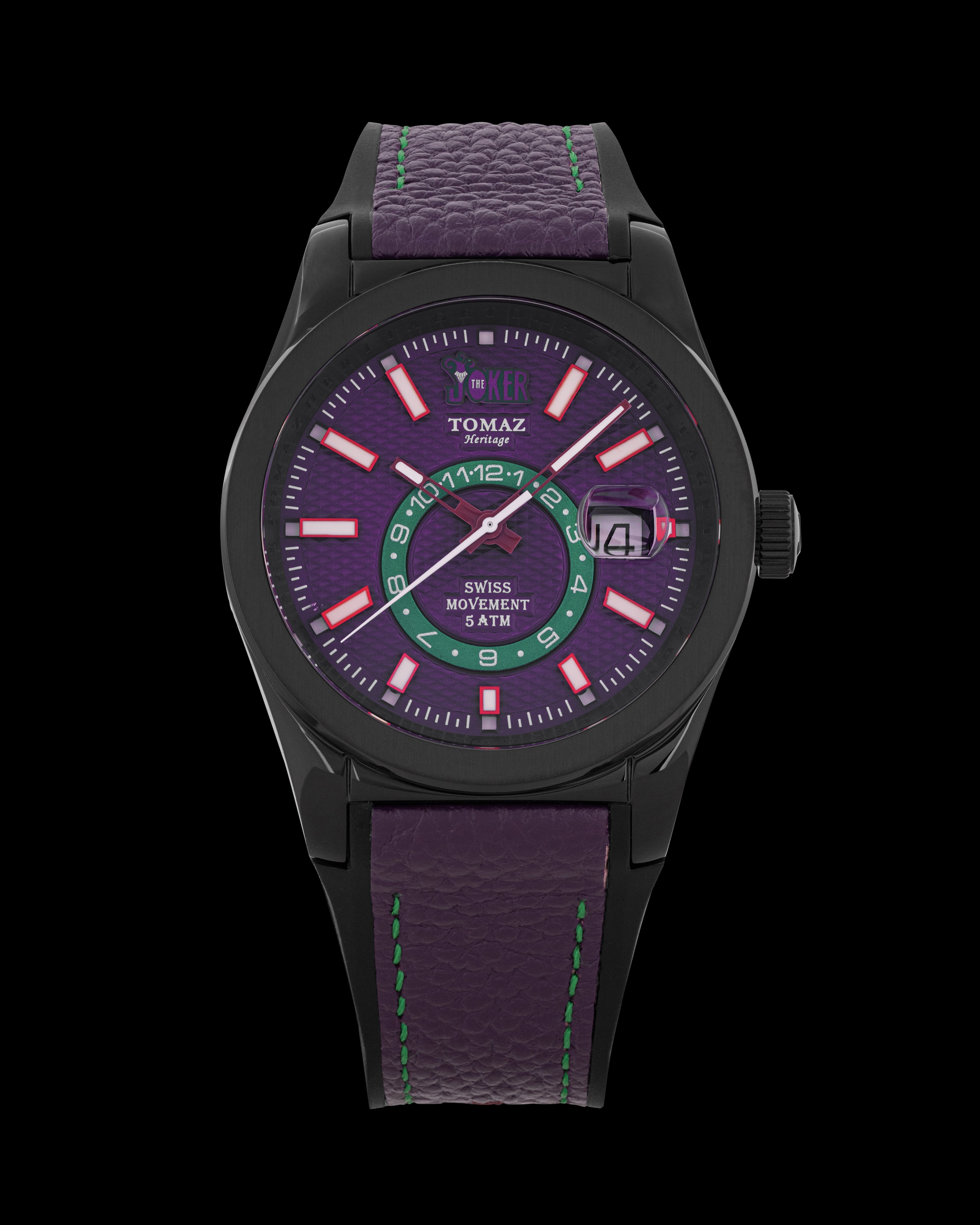 DC Joker G5M-LD2 (Black/Purple) with Purple Rubber Leather Strap