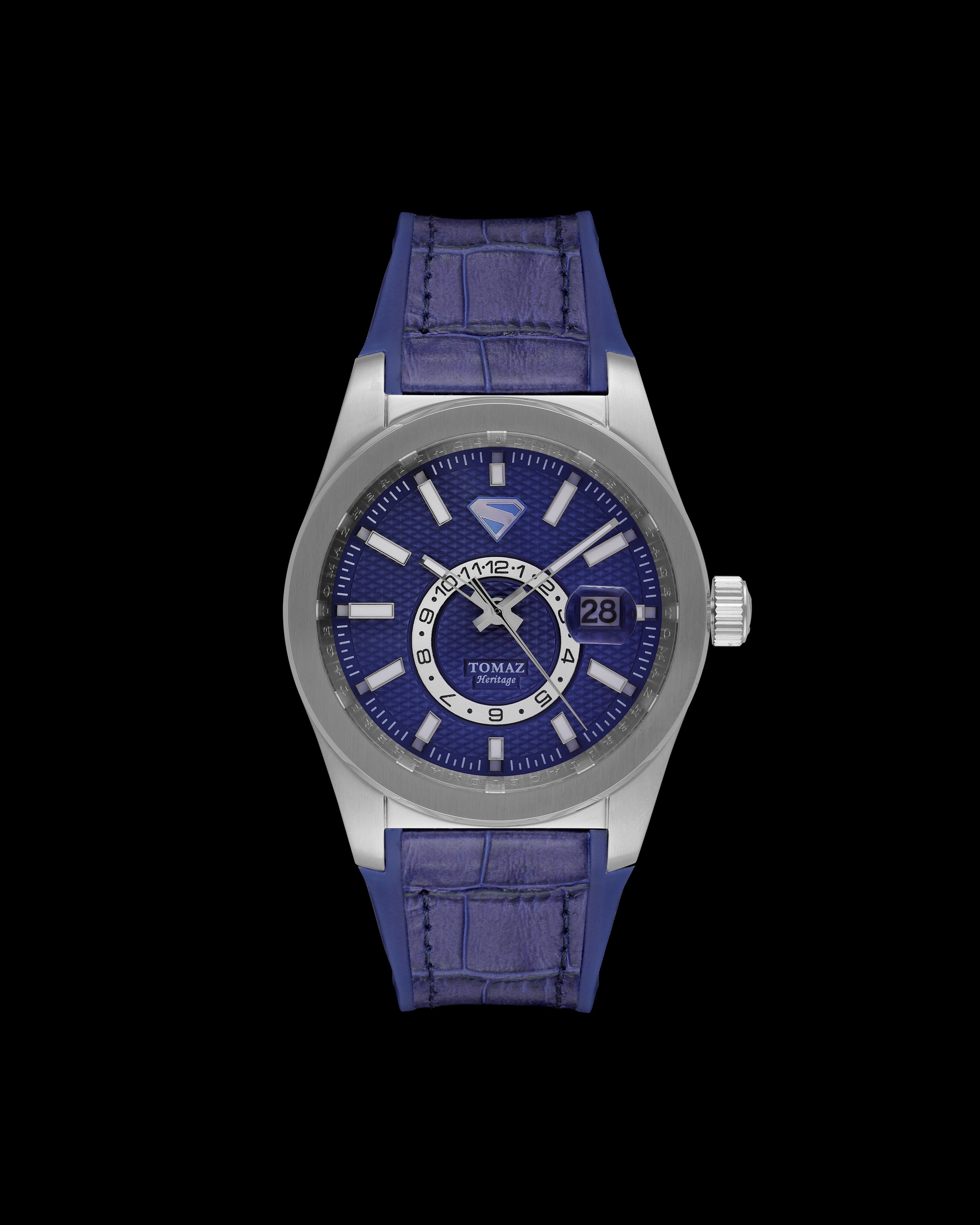#color_Silver/Blue (Silicone & Leather)