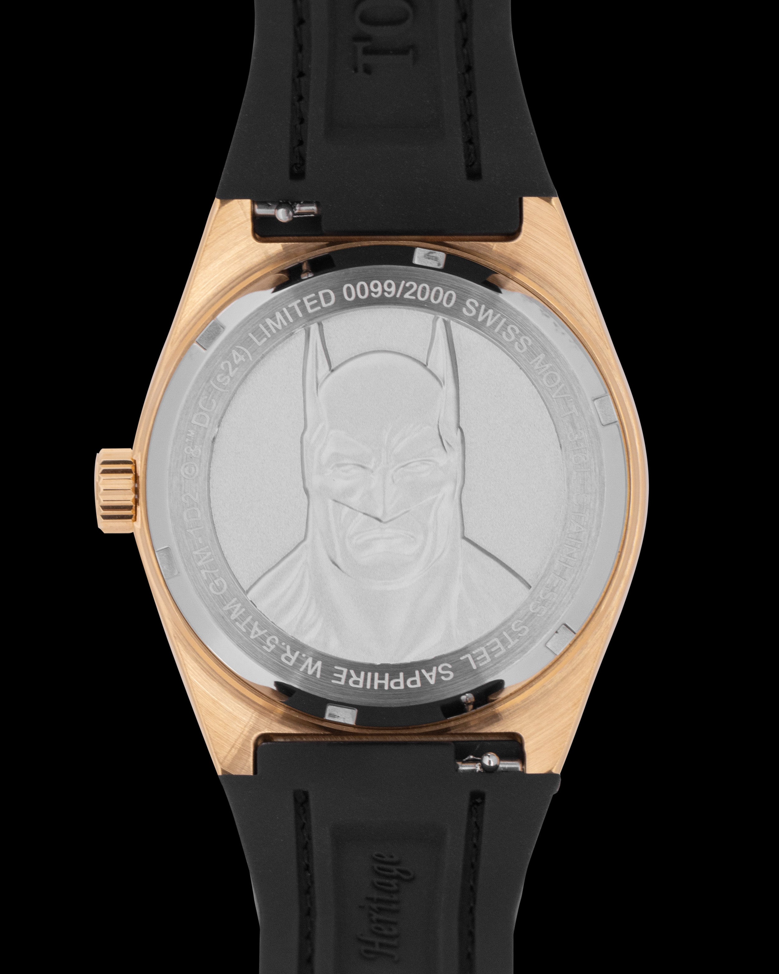 DC Batman G7M-1D2 (Gold/Black) with Black Leather Strap