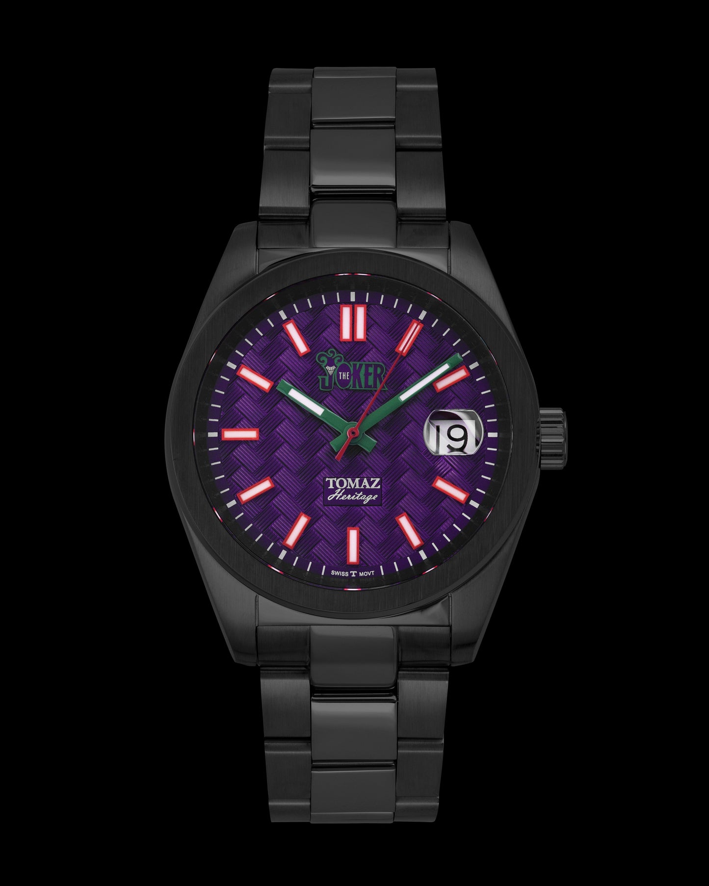 DC The Joker G7M-2D2 (Black/Purple) with Black Stainless Steel) Strap