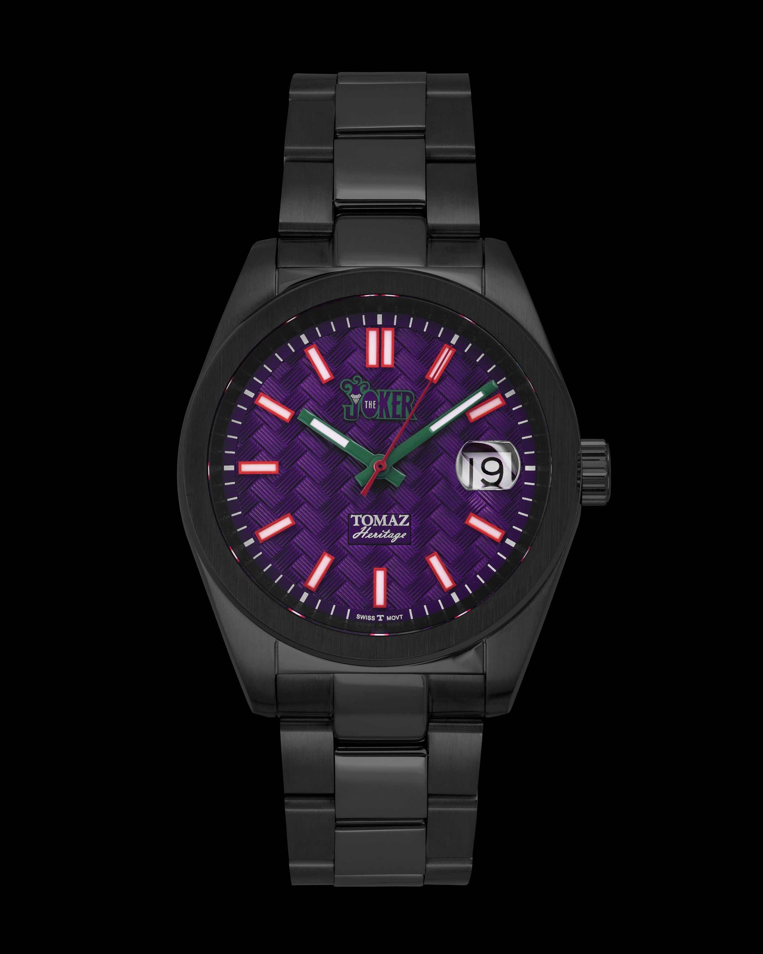 DC The Joker G7M-2D2 (Black/Purple) with Black Stainless Steel) Strap