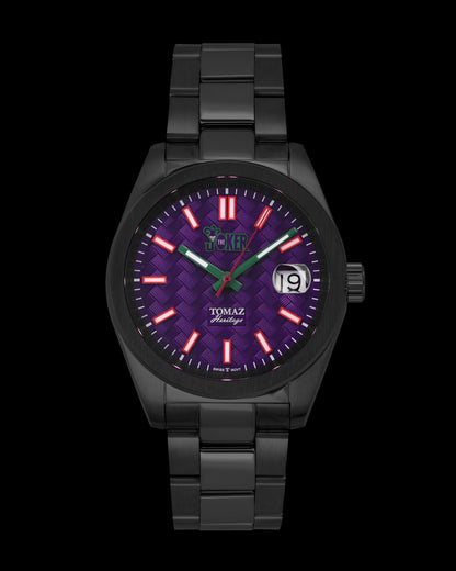 DC The Joker G7M-2D2 (Black/Purple) with Black Stainless Steel) Strap