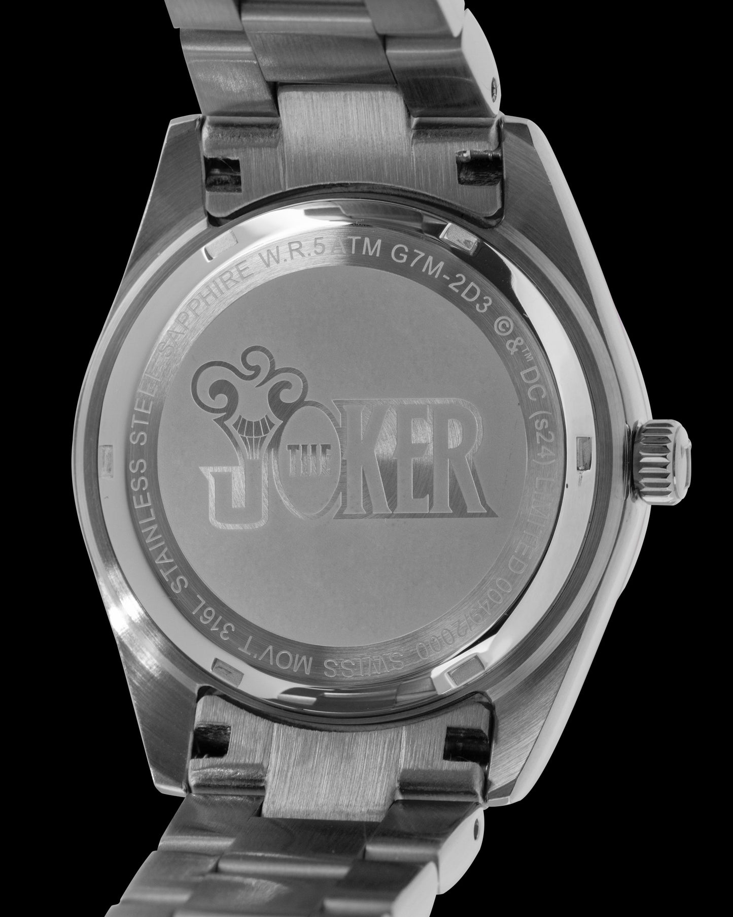 DC The Joker G7M-2D3 (Silver/Black) with Silver Stainless Steel) Strap