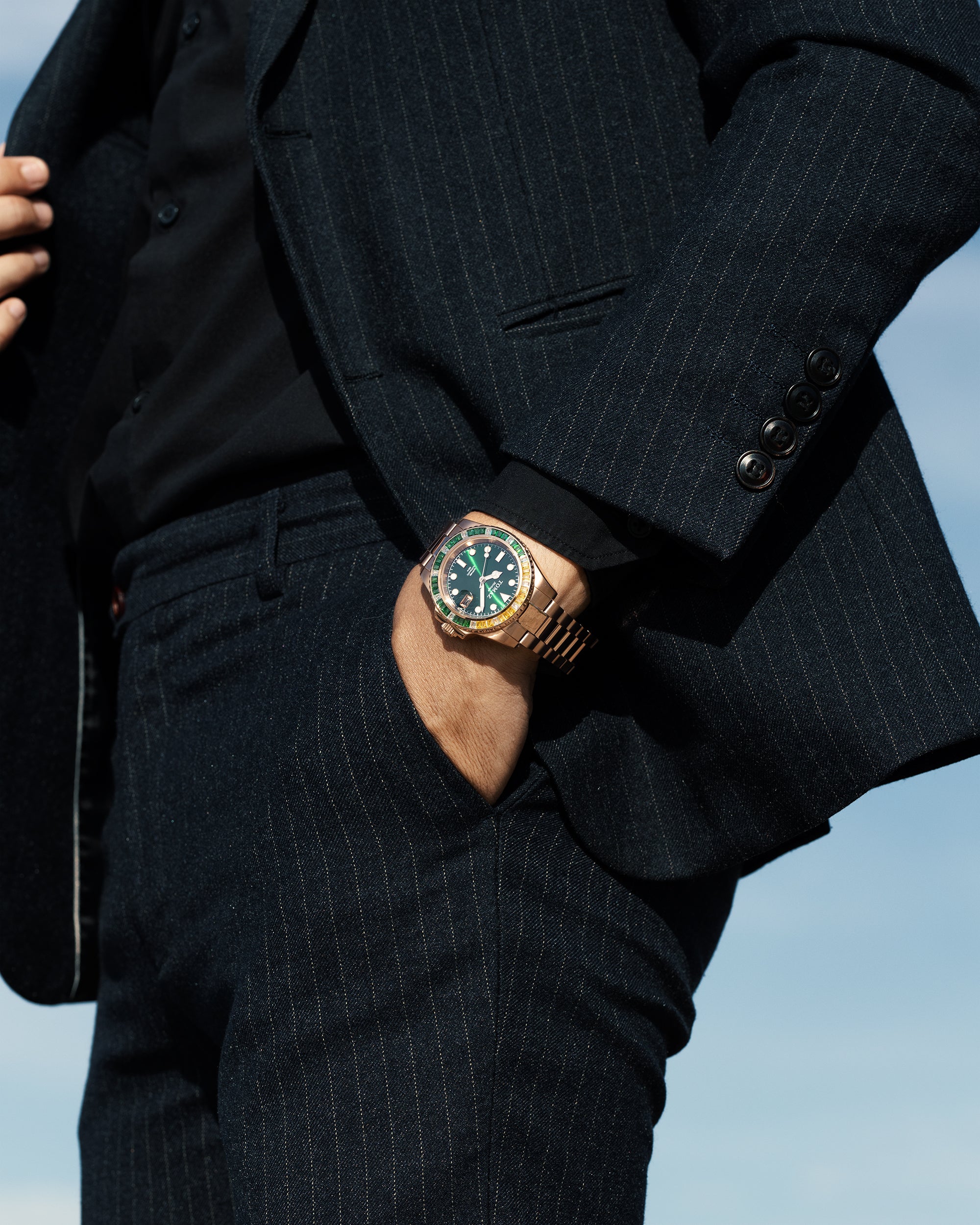 Tomaz Men's Watch GR01BS-D14 (Rosegold) with Green Yellow White (Rosegold Stainless Steel)