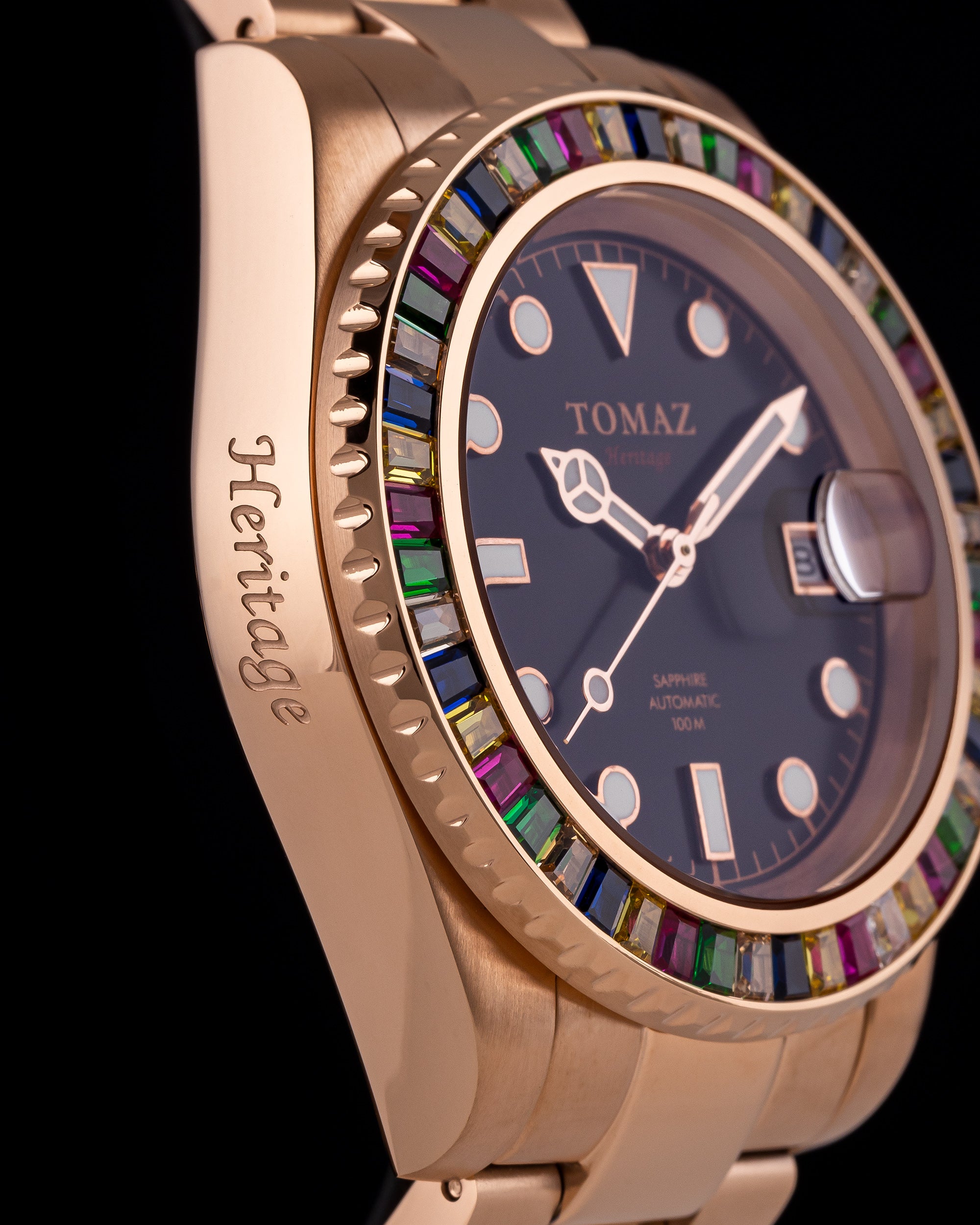 Tomaz Men's Watch GR01BS-D16 (Rosegold) with Candy Swarovski (Rosegold Stainless Steel)