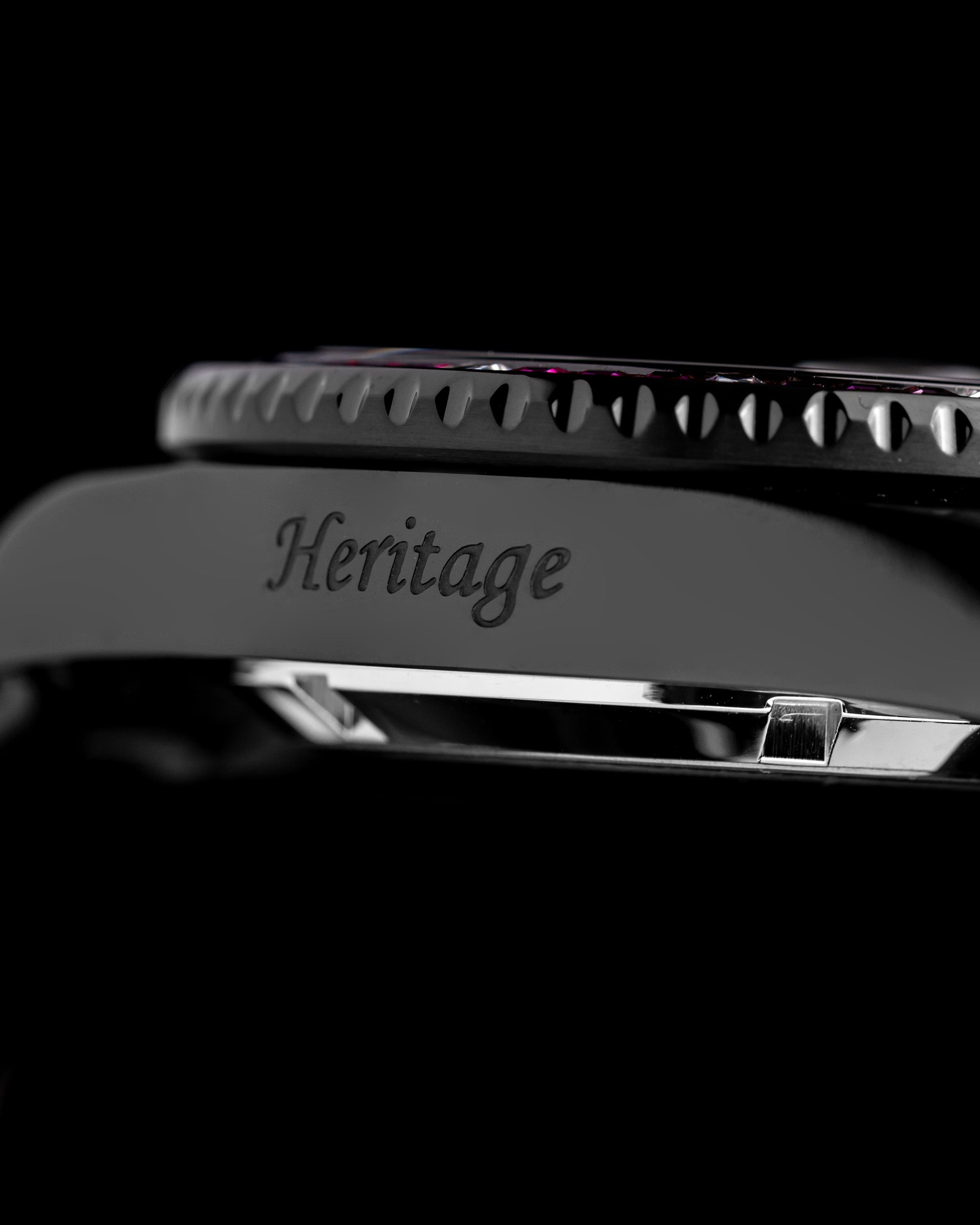 Tomaz Men's Watch GR01BS-D9 (Black) with Purple Navy White Swarovski (Black Stainless Steel)