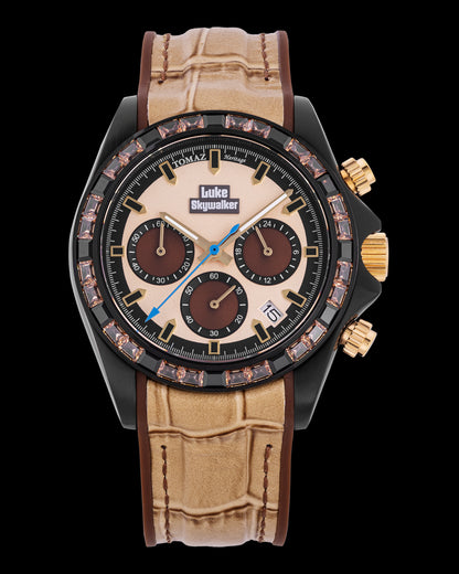 Star Wars Luke Skywalker GR02-A6D2 (Black/Khaki) with Black/Brown Crystal and Khaki Rubber Leather Strap