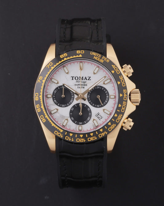 Tomaz Men's Watch GR02-AD18 (Gold/Black/White) Leather Strap