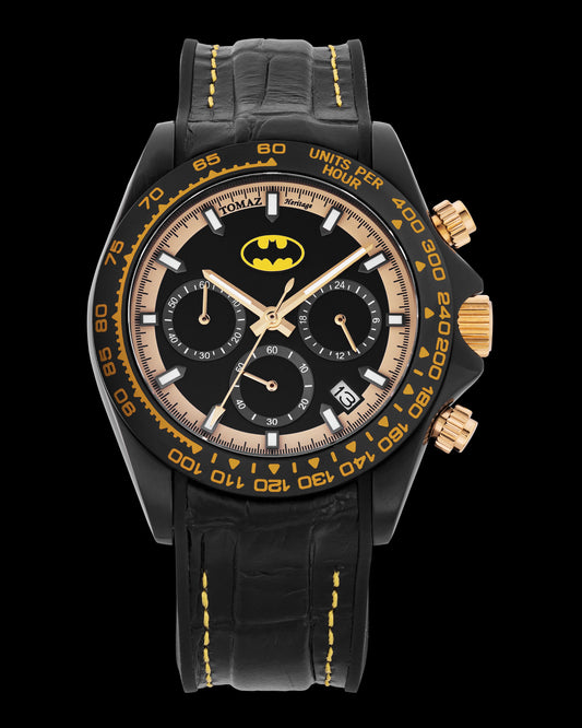 DC Batman GR02-C1D1 (Black) with Black Leather Strap