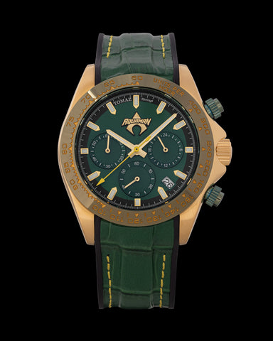DC Aquaman GR02-C5D1 (Gold/Green) with Green Rubber Leather Strap