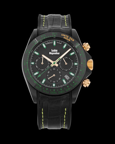 Star Wars Luke Skywalker GR02-C6D1 (Black) with Black Rubber Leather Strap