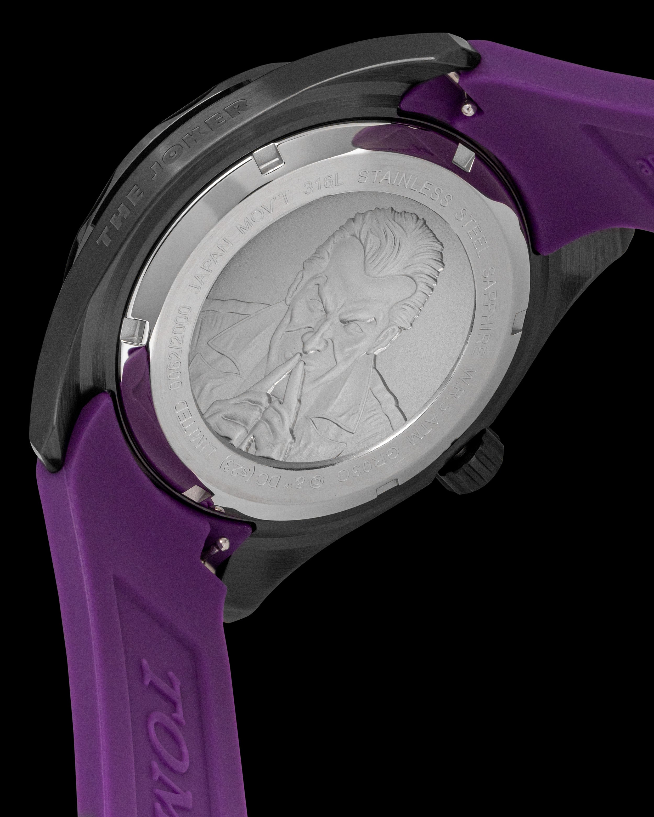 DC The Joker GR03G-D1 (Black/Purple) Purple Silicone Strap