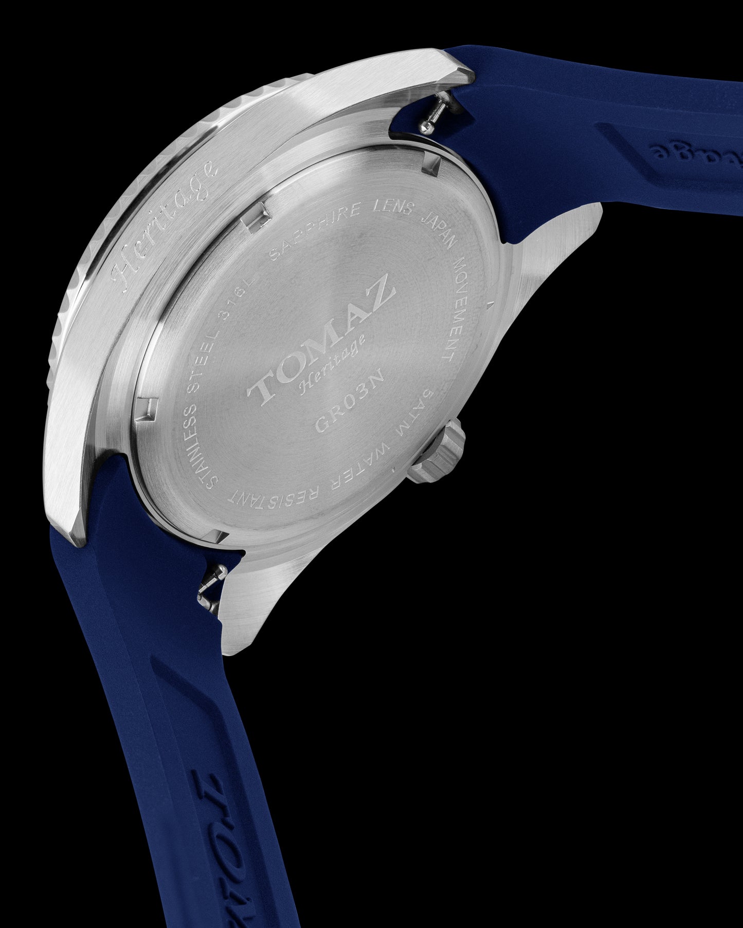 Tomaz Trident GR03N-D4 (Silver/Blue) with Blue Rubber Strap