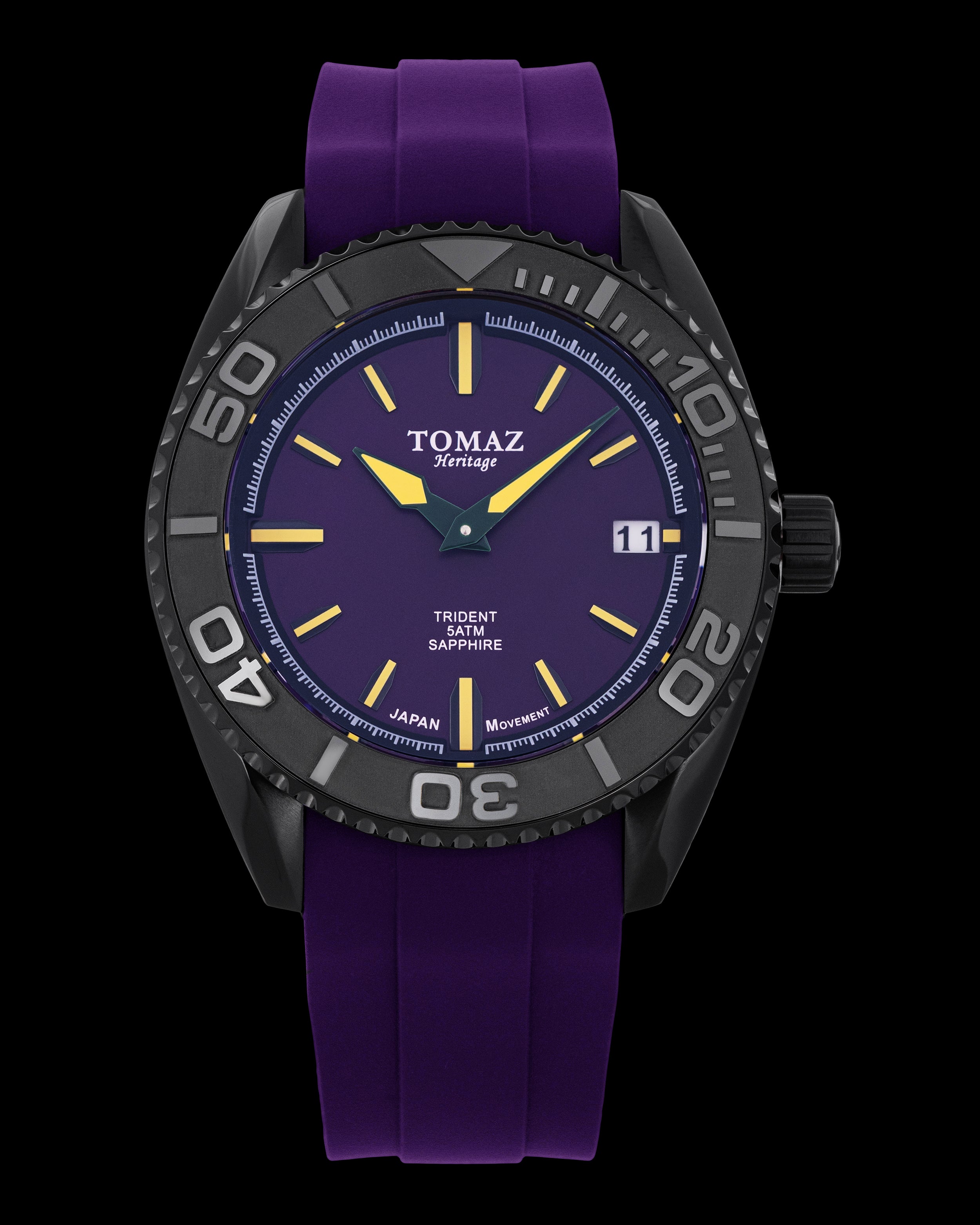 Tomaz Trident GR03N-D6 (Silver/Purple) with Purple Rubber Strap