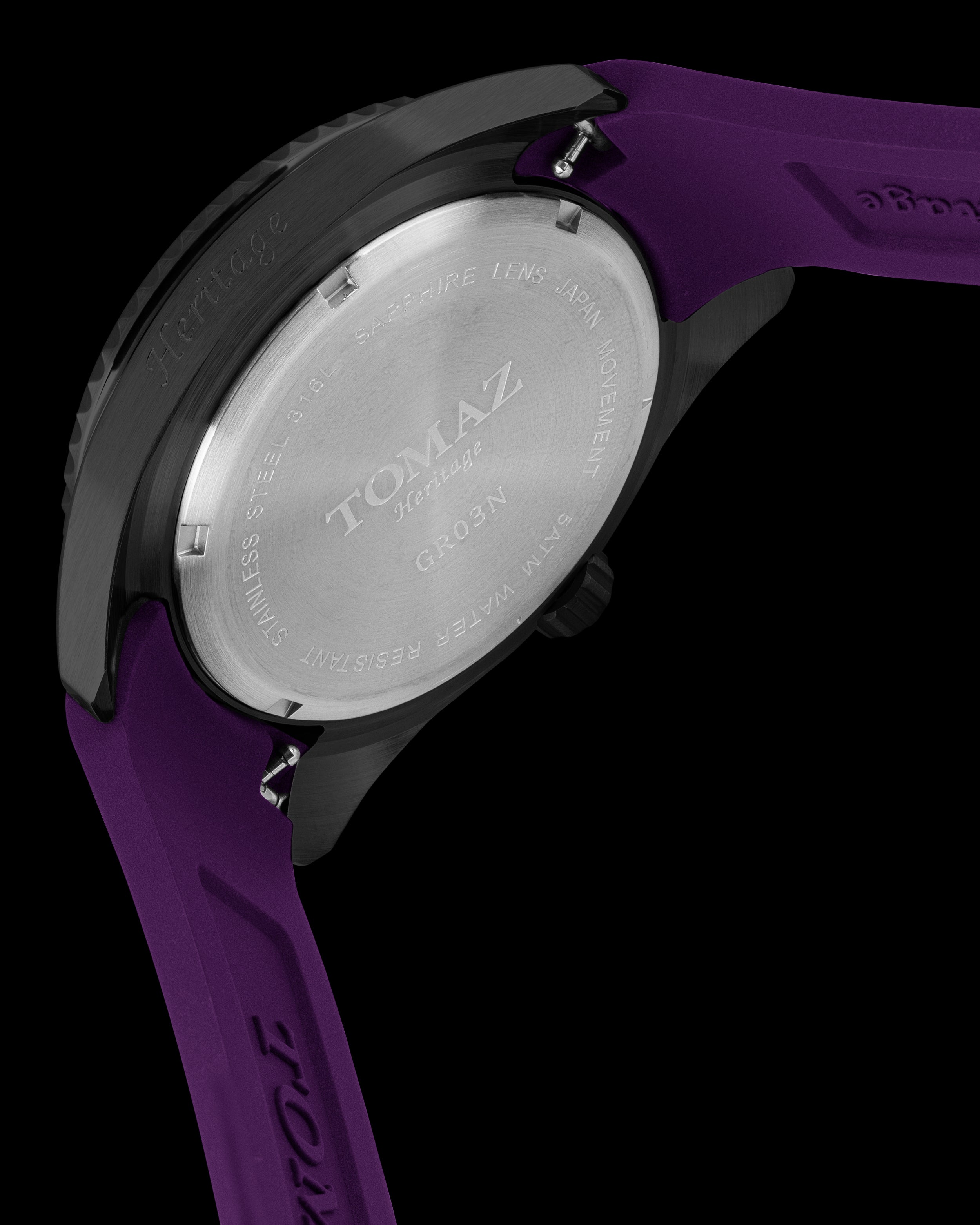 Tomaz Trident GR03N-D6 (Silver/Purple) with Purple Rubber Strap