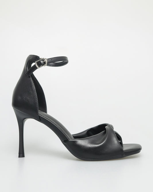 Tomaz NN293 Ladies Folded Anklestrap Heels (Black)