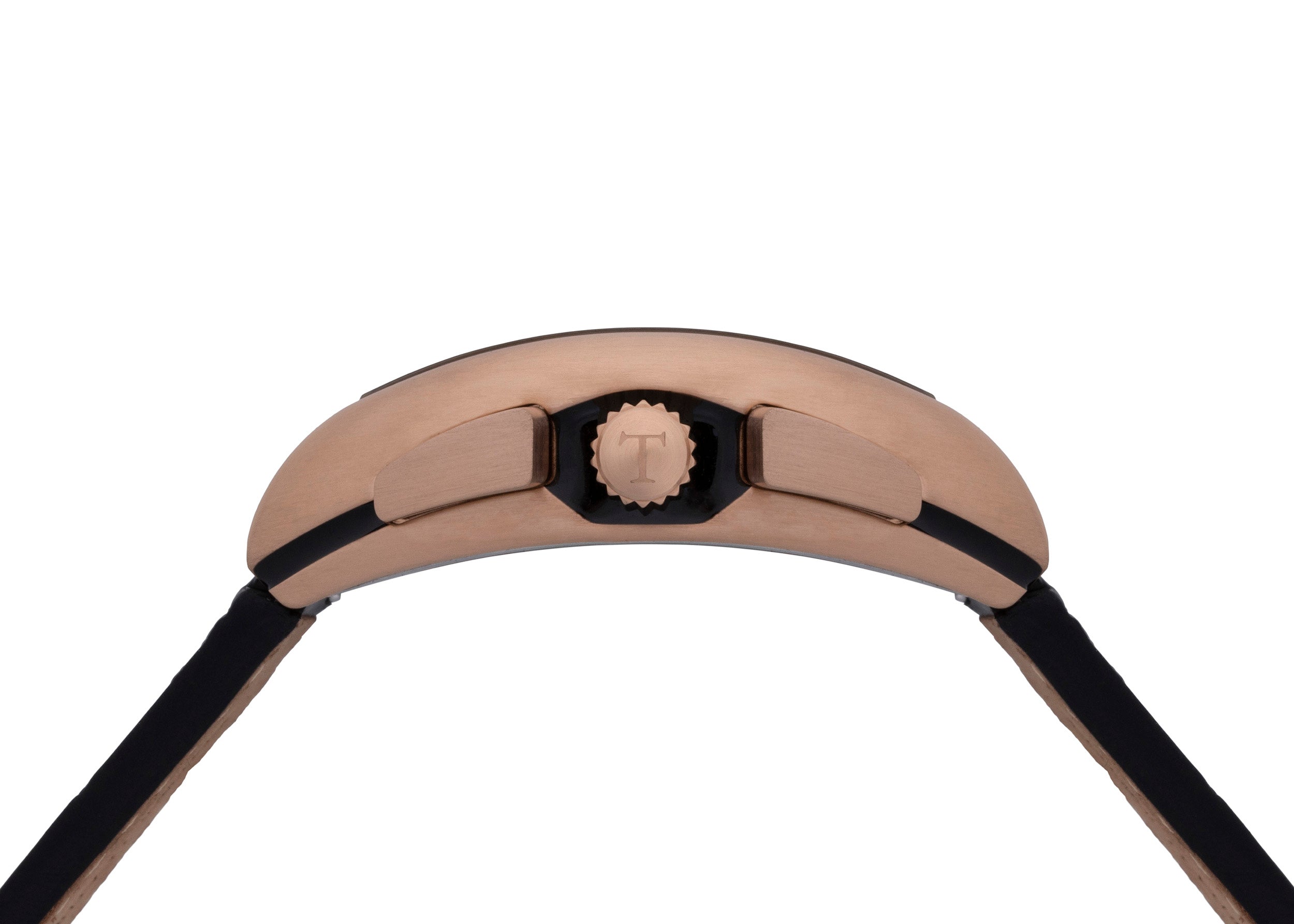 Tomaz Men's Watch TQ012-D2 (Rose Gold/Navy) Black Bamboo Leather Strap