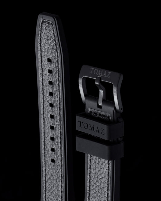 Tomaz STQ023 Tomaz Men's Watch Leather Lychee 26mm (TQ023/TQ030) Strap (Black)