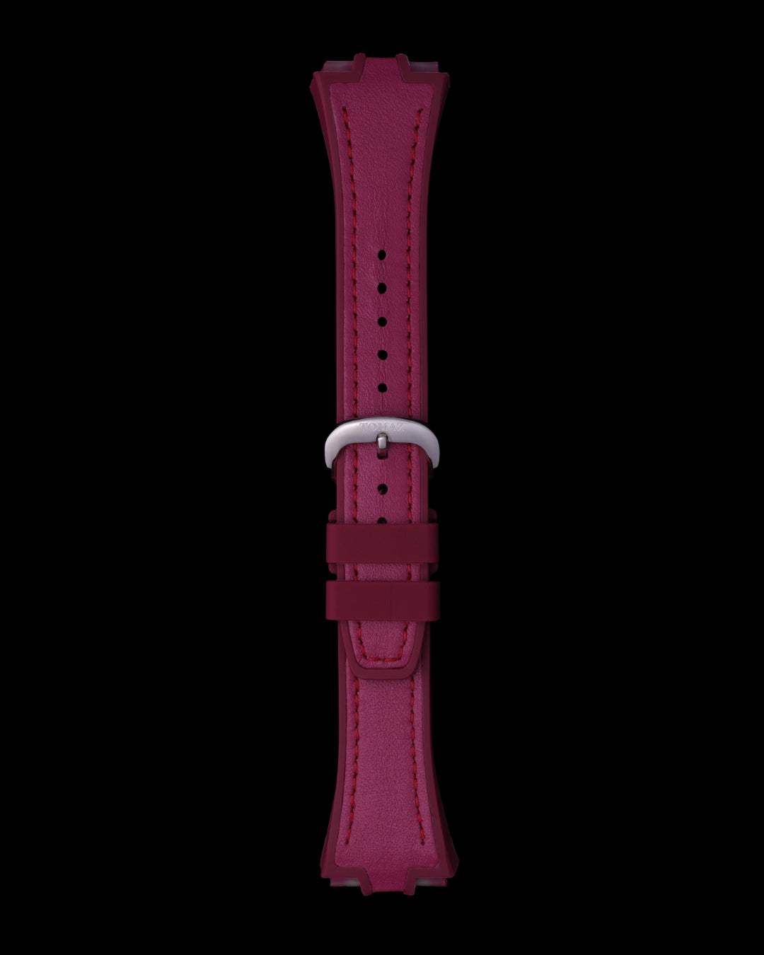 Tomaz STQ029L-B 21mm Plain Leather & Silicone Watch Strap – Fits TQ029L