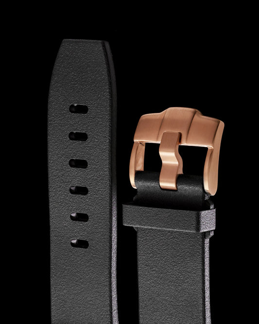 Tomaz STQ11A Men's Rubber 24mm Watch Strap (Black)