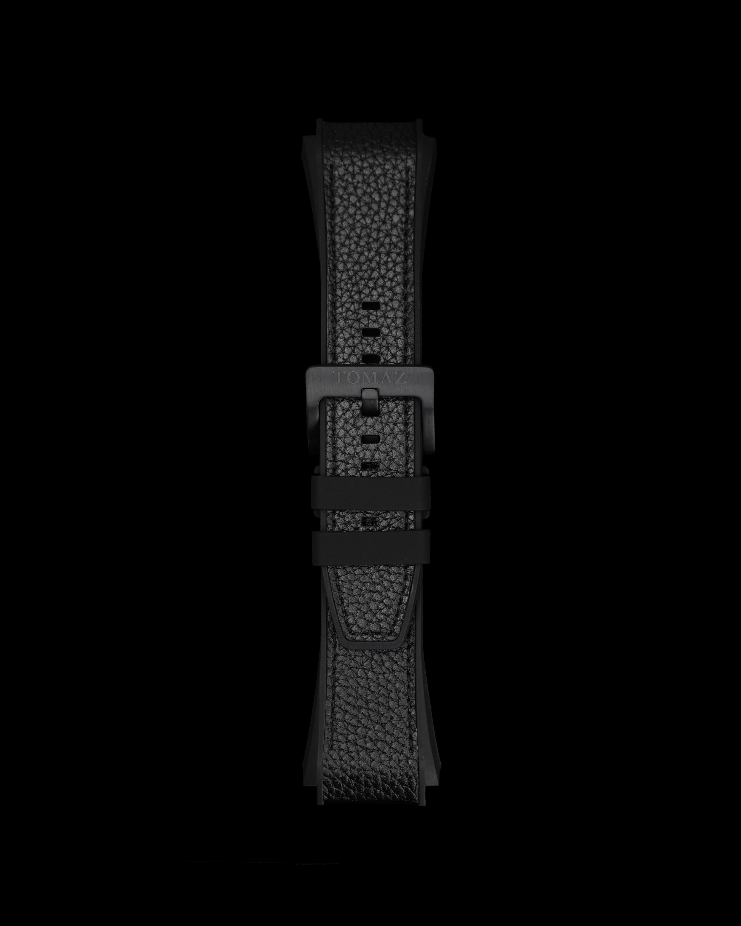 Tomaz STQ021-4 Men's Silicon Lychee 26mm Watch Strap (Black)