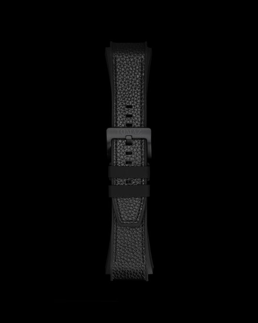 Tomaz STQ021-4 Men's Silicon Lychee 26mm Watch Strap (Black)