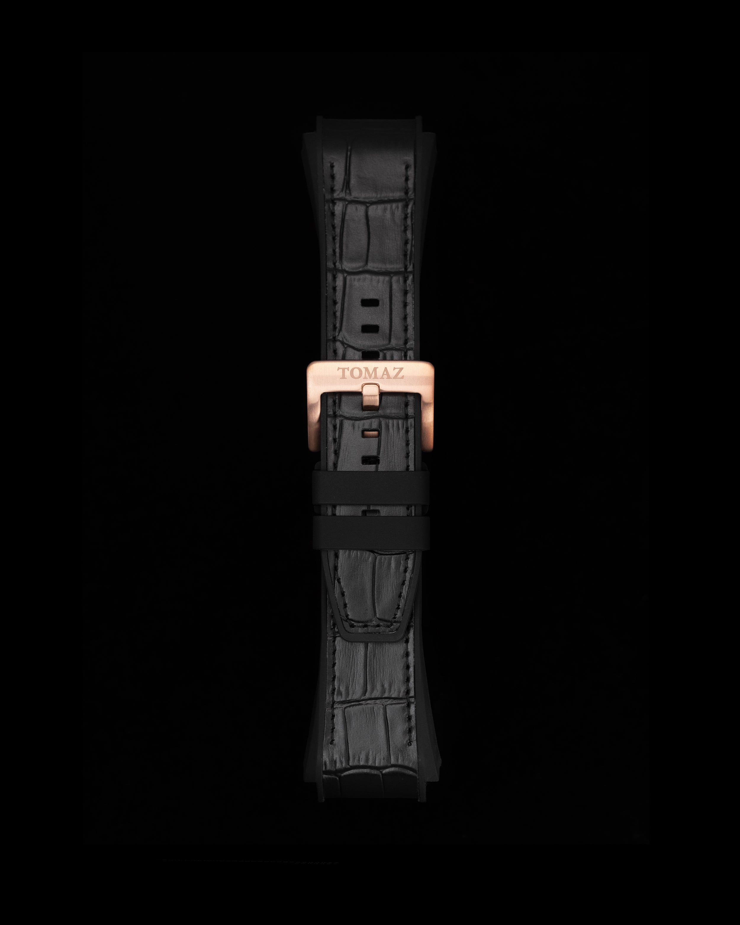 Tomaz STQ021A Men's Silicon Bamboo 26mm Watch Strap (Black)