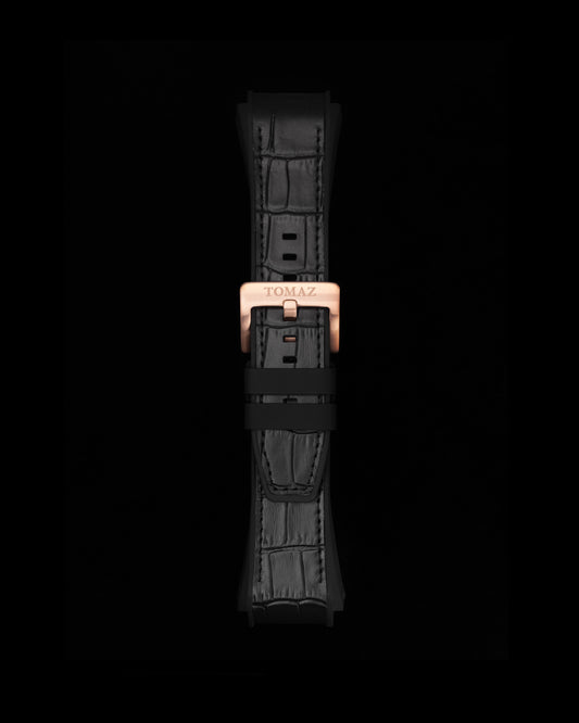 Tomaz STQ021A Men's Silicon Bamboo 26mm Watch Strap (Black)