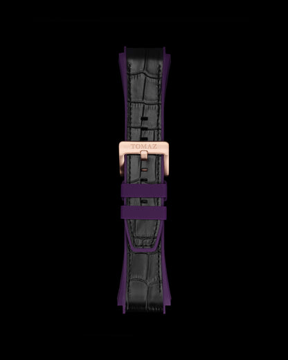 Tomaz STQ021A Men's Silicon Bamboo 26mm Watch Strap (Black/Purple)