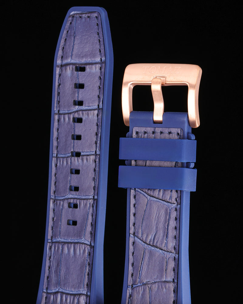 Tomaz STQ21A Men's Watch 26mm Leather Bamboo Strap (Blue)