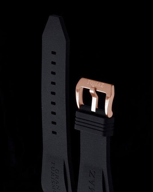 Tomaz STW028A Tomaz Men's Watch Plain Rubber 24mm Strap (Black)