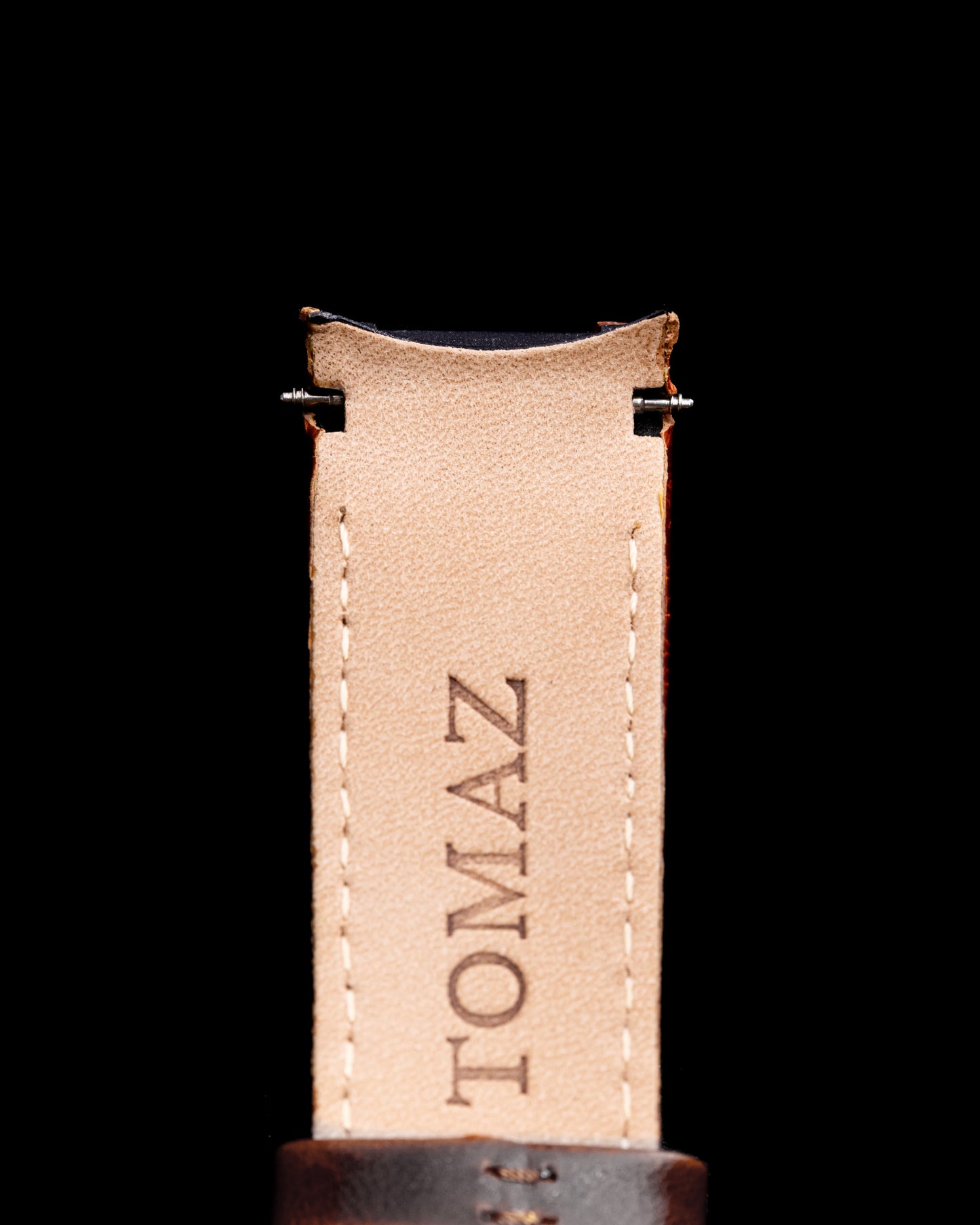 Tomaz STW03A Leather Bamboo 24mm Watch Strap (TW003) (Coffee)