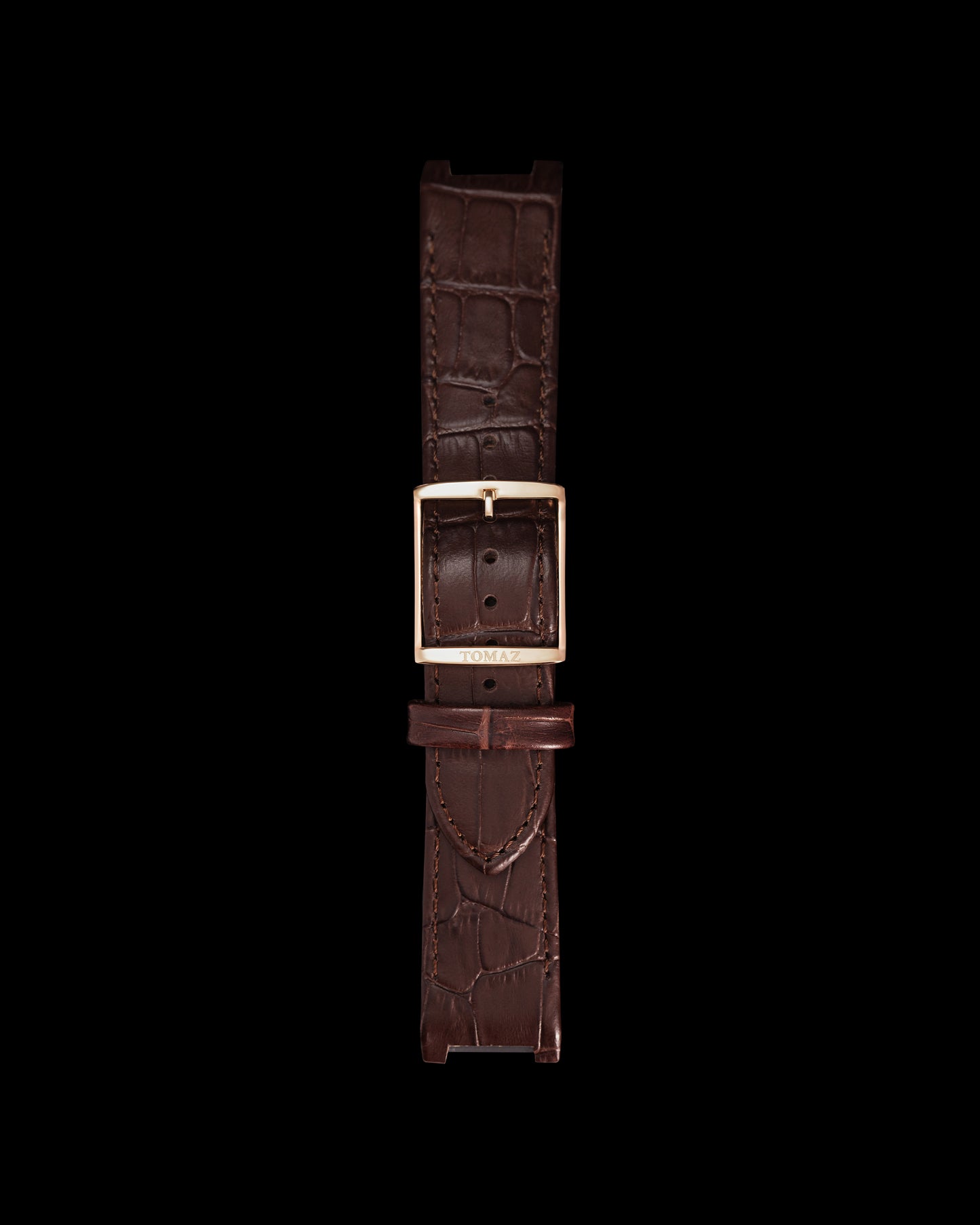 Tomaz STW03A Leather Bamboo 24mm Watch Strap (TW003) (Coffee)