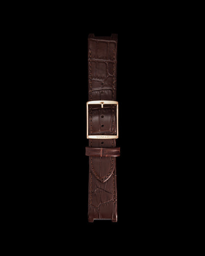 Tomaz STW03A Leather Bamboo 24mm Watch Strap (TW003) (Coffee)