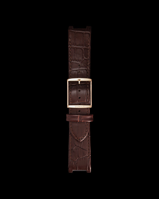 Tomaz STW03A Leather Bamboo 24mm Watch Strap (TW003) (Coffee)