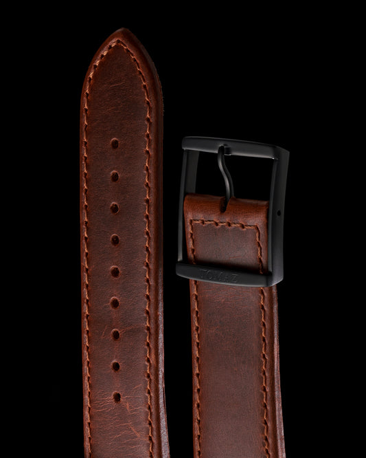 Tomaz STW03 Leather Plain 24mm Watch Strap (TW003) (Brown)