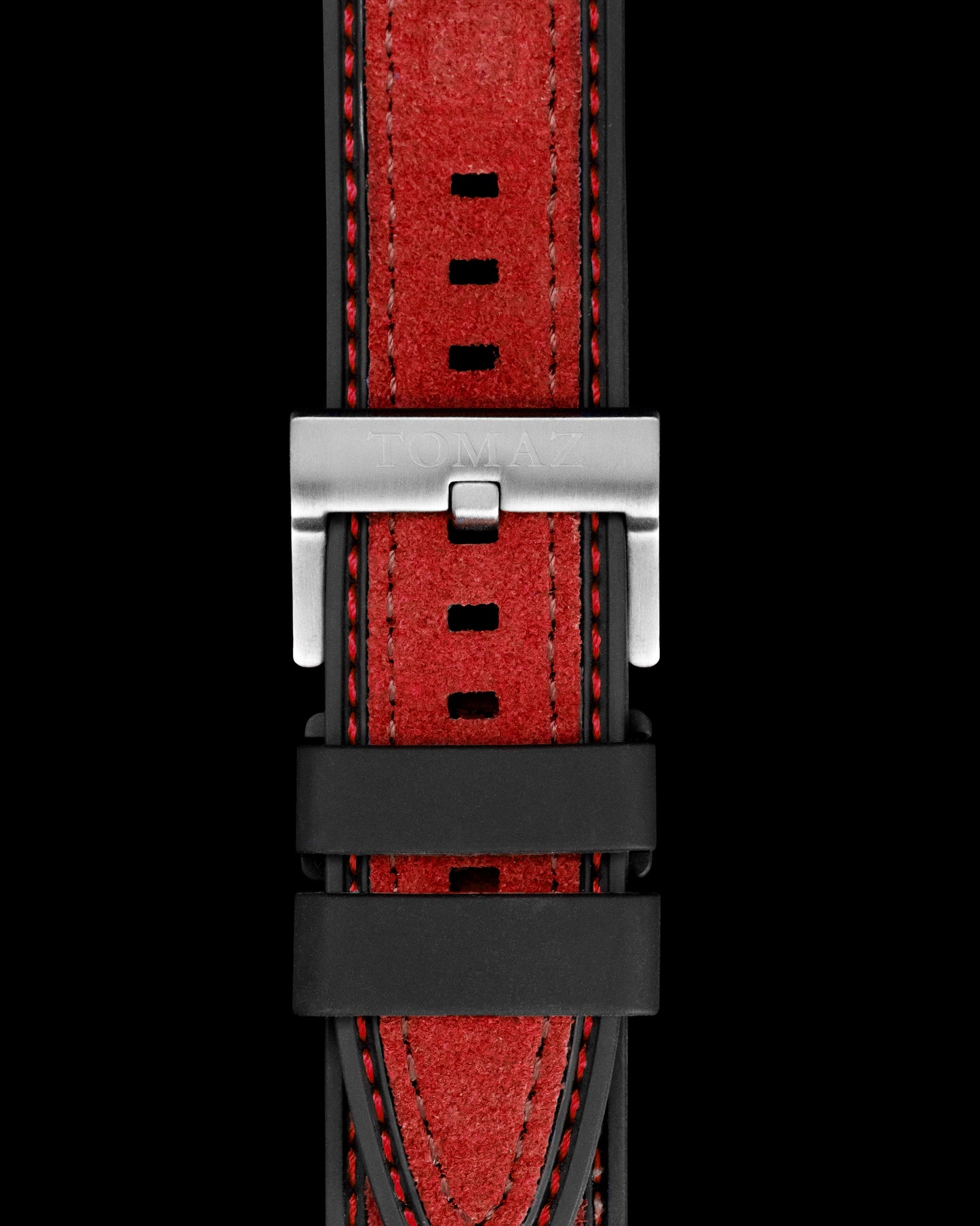 Tomaz STW051B Leather Plain 20mm Watch Strap (TW051B) (Red)