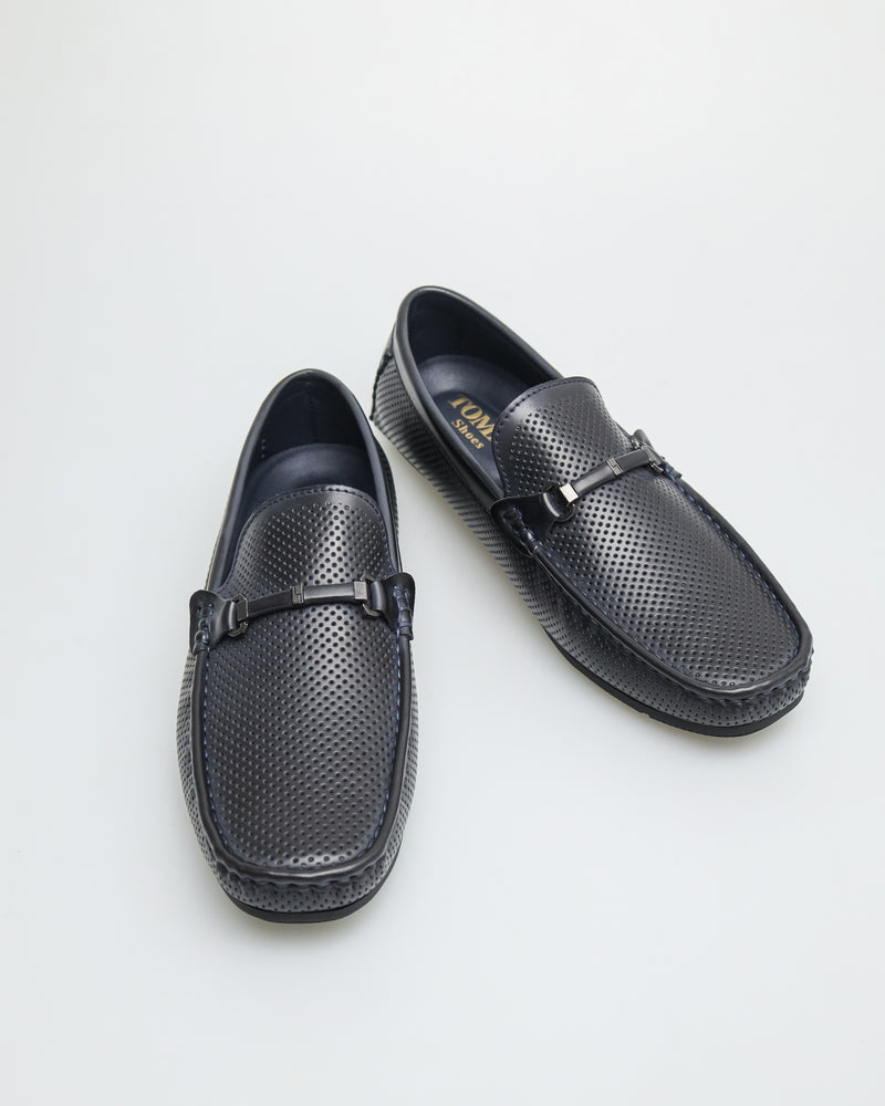 
                  
                    Load image into Gallery viewer, Tomaz C544 Men&amp;#39;s Buckle Moccasins (Navy)
                  
                