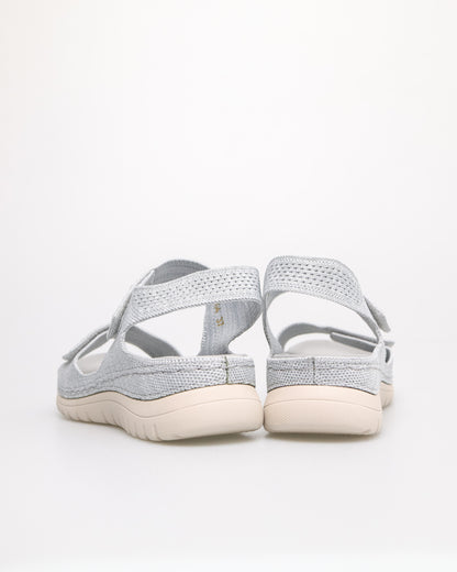 Tomaz NN504 Ladies Knit Strap Sandals (Light Grey)