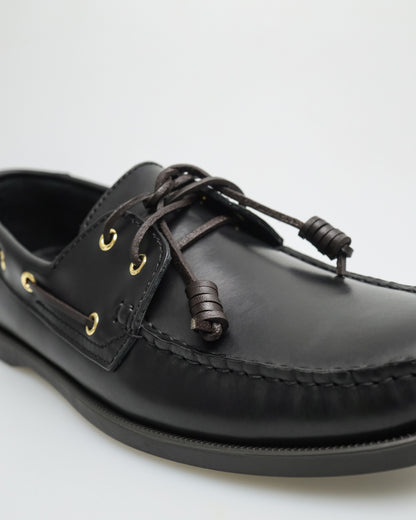 Tomaz C999A Men's Leather Boat Shoes (Black)