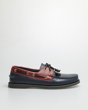 
                  
                    Load image into Gallery viewer, Tomaz C999B Men&amp;#39;s Leather Boat Shoes (Navy/Wine)
                  
                