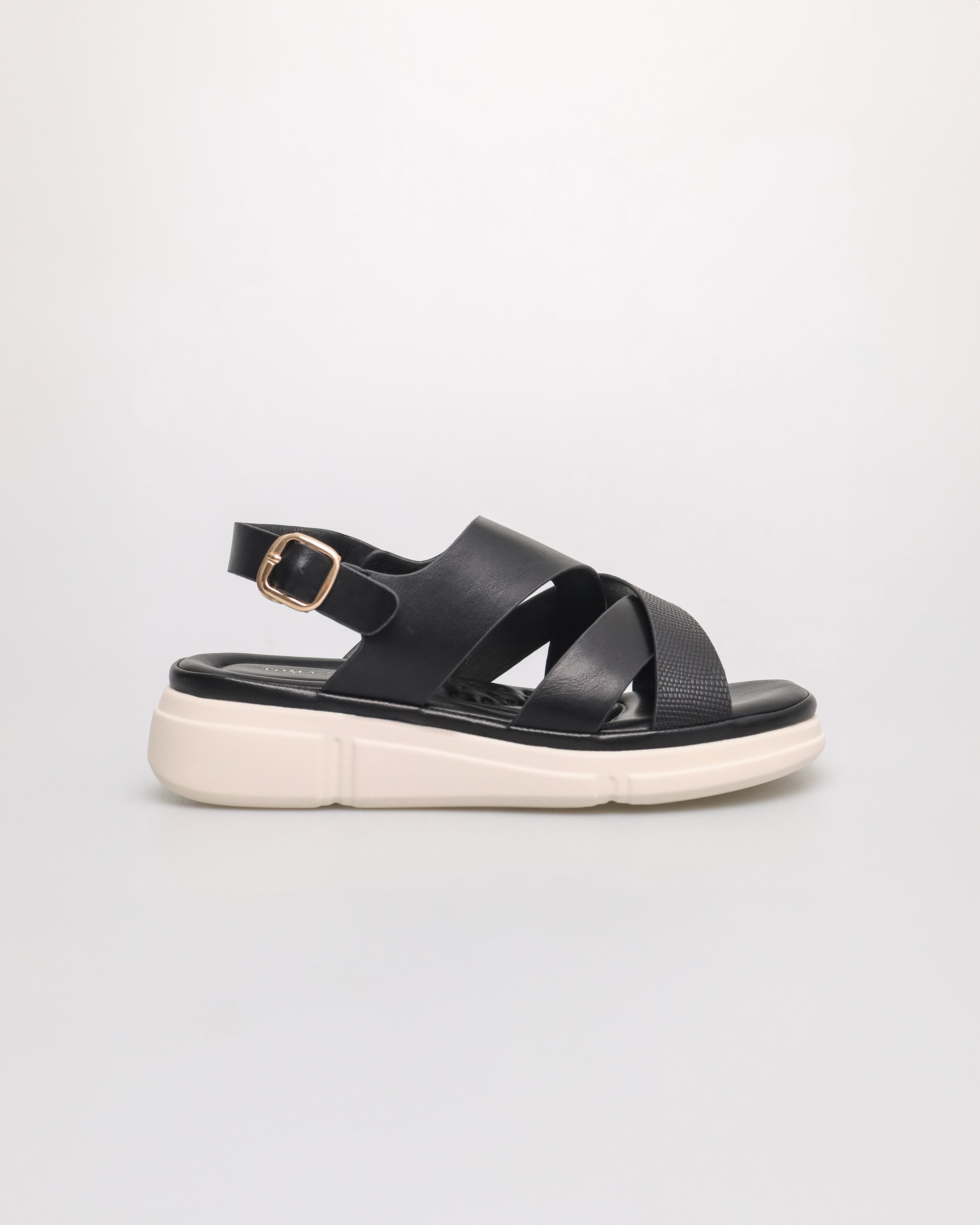 Tomaz NN497 Ladies Cross-Strap Sandal (Black)