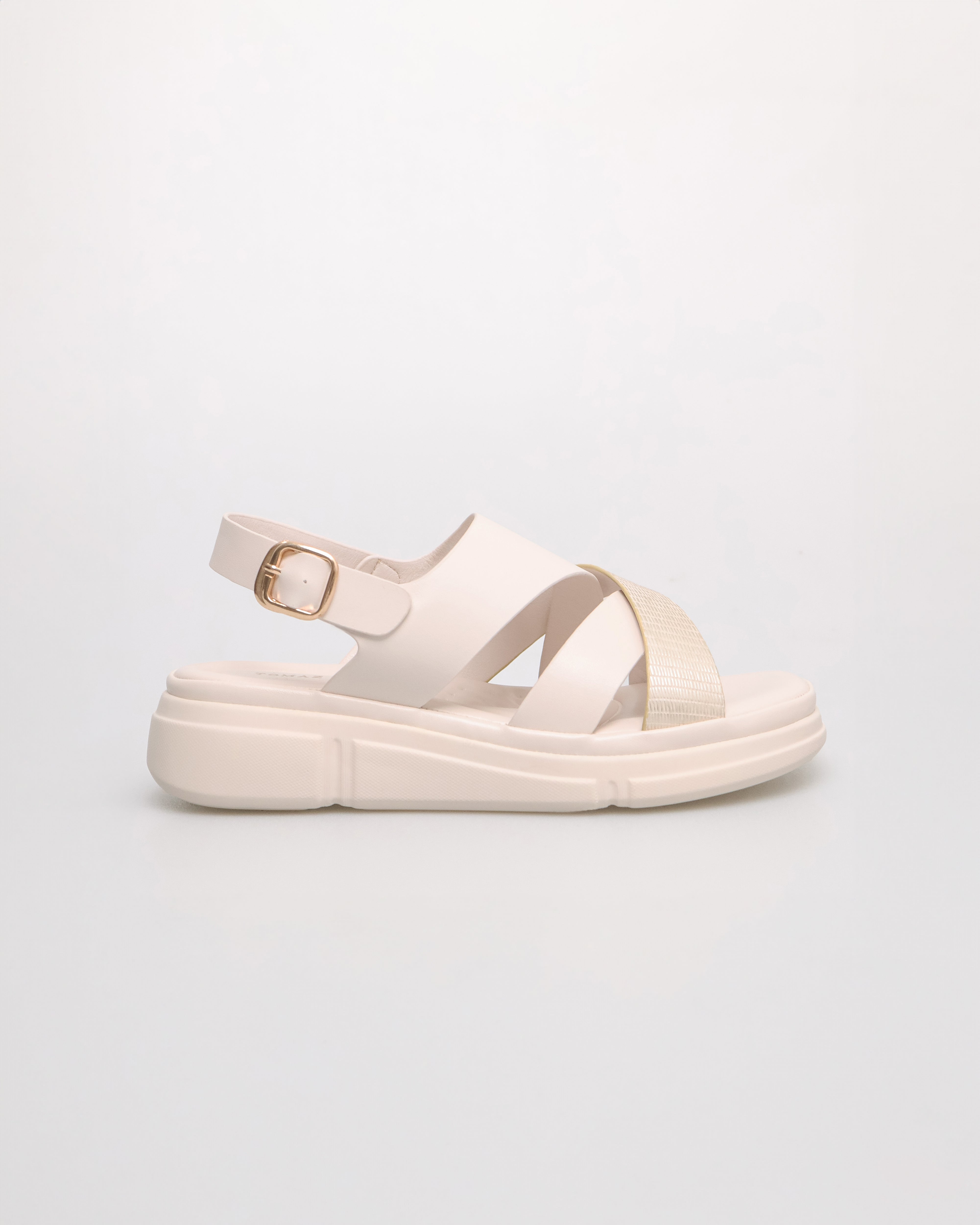 Tomaz NN497 Ladies Cross-Strap Sandal (Cream)