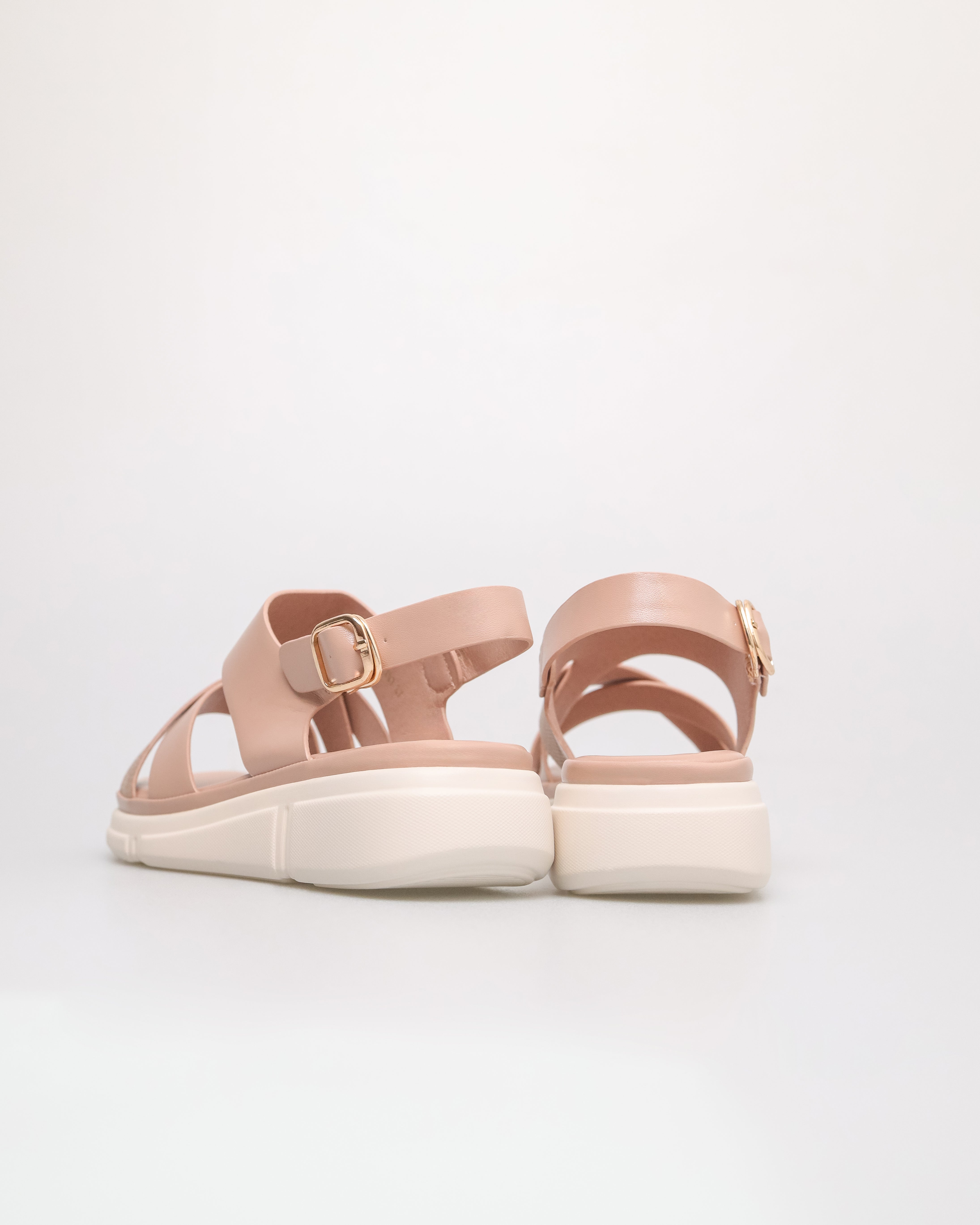 Tomaz NN497 Ladies Cross-Strap Sandal (Nude)