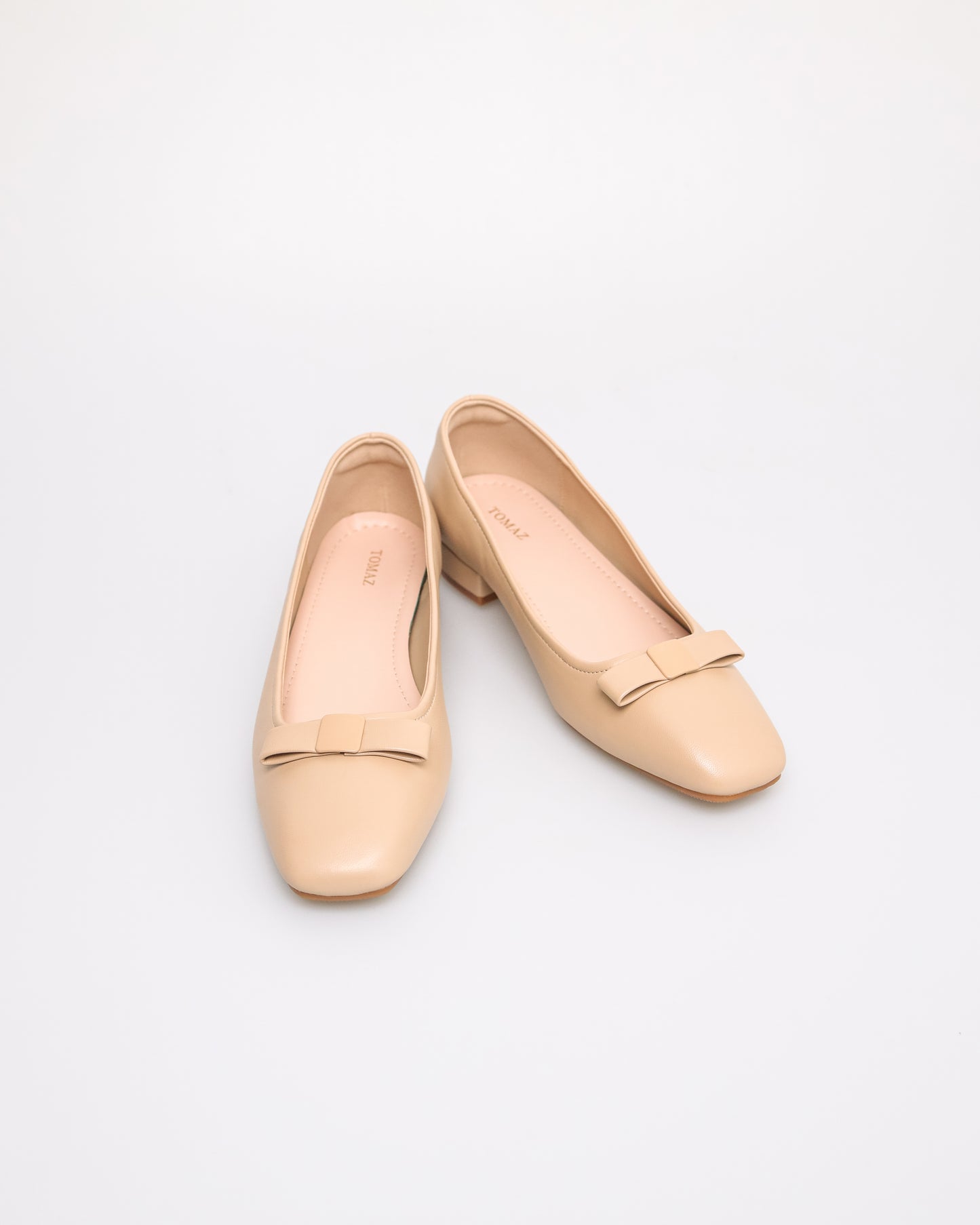 Tomaz YX198 Ladies Folded Ribbon Flats (Beige)